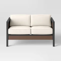 Bryant 2pc Faux Wood Patio Loveseat & Coffee Table - Gray/Natural - Threshold™ -Fradel & Spies GUEST 05b58bcc 6055 4060 86c3 573372c6e051