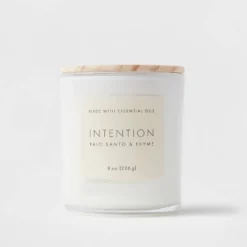 Wood Lidded Glass Wellness Intention Candle - Threshold™ -Fradel & Spies GUEST 0999c516 ae7a 45de 97e2 6ac895015e1c