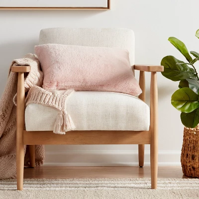 Faux Rabbit Fur Throw Pillow - Threshold™ 1 Faux Rabbit Fur Throw Pillow - Threshold™