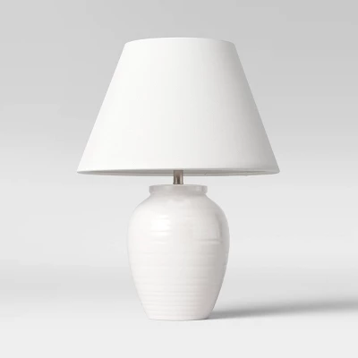 Turned Ceramic Table Lamp White - Threshold™ 5 Turned Ceramic Table Lamp White - Threshold™ - Image 5
