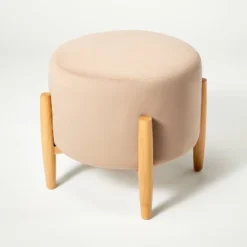 Elroy Round Velvet Ottoman With Wooden Legs - Threshold™ Designed With Studio McGee 10 Elroy Round Velvet Ottoman With Wooden Legs - Threshold™ Designed With Studio McGee -Fradel & Spies GUEST 13e14aa9 b8ef 4504 a404 2a753759c130