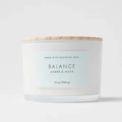 Wood Lidded Glass Wellness Balance Candle - Threshold™ -Fradel & Spies GUEST 153c12f7 0aba 43b7 956b c817a127669d