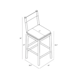 Emery Wood Counter Height Barstool With Upholstered Seat And Sling Back Natural - Threshold™ Designed With Studio McGee -Fradel & Spies GUEST 195f58ad 8370 4b07 a2c7 caa1f841e5e6