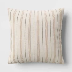 Cotton Flax Woven Striped Square Throw Pillow - Threshold™ -Fradel & Spies GUEST 198ca62a 31c1 4b5d b1dc 9f59aefb0017