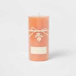 Ribbed Pillar Pumpkin Spice Candle - Threshold™ -Fradel & Spies GUEST 21f896e1 bbe7 4559 bf5f bbe5f97832cd