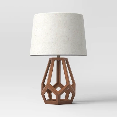 Large Wood Geo Assembled Table Lamp - Threshold™ 4 Large Wood Geo Assembled Table Lamp - Threshold™ - Image 4
