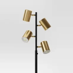 Dean Spotlight Floor Lamp Black/Brass (Includes LED Light Bulb) - Threshold™ -Fradel & Spies GUEST 2f16513e 21a0 40c4 b946 c34743de6af1