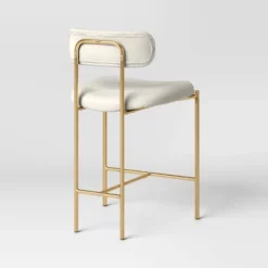 Orion Luxe Backed Counter Height Barstool With Brass Legs Gray Velvet - Threshold™ -Fradel & Spies GUEST 33b10d11 4ac6 416d b941 181159cfc112