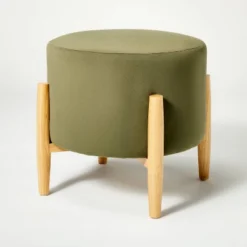 Elroy Round Velvet Ottoman With Wooden Legs - Threshold™ Designed With Studio McGee 7 Elroy Round Velvet Ottoman With Wooden Legs - Threshold™ Designed With Studio McGee -Fradel & Spies GUEST 3997acf9 47df 4bee 8e89 010af99702cf