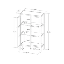 56.2" Hadley Library Cabinet With Glass Shell White - Threshold™ -Fradel & Spies GUEST 3a694d2d b95f 4046 b205 56f66d131fd3