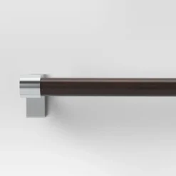 Dark Faux Wood Curtain Rod Nickel - Threshold™ -Fradel & Spies GUEST 3f1572b1 fc3d 4ce8 8600 dec628aa2d09