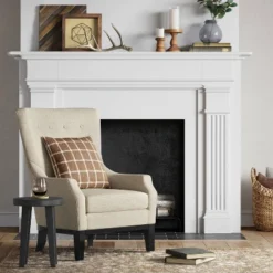 Woodland Carved Wood Accent Table - Black - Threshold