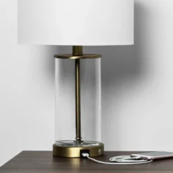 Fillable Accent With USB Table Lamp Brass - Threshold -Fradel & Spies GUEST 4230aee3 786a 4bde a46a 8ba460f4ad48