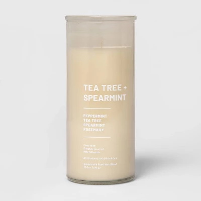Glass Jar Tea Tree And Spearmint Candle Beige - Threshold™ 2 Glass Jar Tea Tree And Spearmint Candle Beige - Threshold™ - Image 2