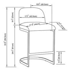 2pk Jules Cantilever Armless Upholstered Counter Height Barstool - Threshold™ -Fradel & Spies GUEST 43f66d3d bc63 4c4e a252 83898804be78
