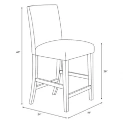 25" Velvet Parsons Counter Height Barstool Wood - Threshold™ -Fradel & Spies GUEST 502e98e9 d371 4be1 ac02 195efdc5d03b