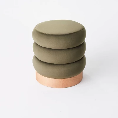 Clarkdale Channel Tufted Ottoman With Wood Base - Threshold™ Designed With Studio McGee 2 Clarkdale Channel Tufted Ottoman With Wood Base - Threshold™ Designed With Studio McGee - Image 2