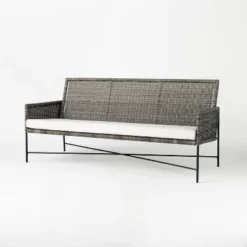 Wicker & Metal X Frame Patio Sofa - Gray - Threshold™ Designed With Studio McGee -Fradel & Spies GUEST 513c8e15 076c 4109 a0f2 3b94bf5a2b6e