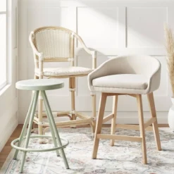 Parksley Rattan And Woven Counter Height Barstool White - Threshold™ -Fradel & Spies GUEST 51f30ece 4c8b 4fcf 8461 e948b9e3ffda