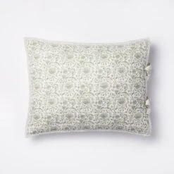 Decorative Border Cotton Slub Print Quilt Sham Light Teal Green – Threshold™ Designed With Studio McGee -Fradel & Spies GUEST 56147f68 c5fe 41b3 a268 b59881d5cb20