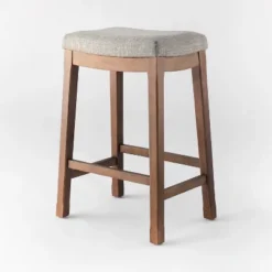 Candor Wood And Upholstered Saddle Counter Height Barstool - Threshold™ -Fradel & Spies GUEST 5b16e3f6 659a 452c 94c6 c37d9de19550