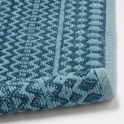 20"x32" Mixed Texture Chenille Bath Rug Teal Blue - Threshold™ -Fradel & Spies GUEST 5f518d55 c95d 450d 8e28 f9ed439cc95f