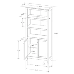 72" Carson 5 Shelf Bookcase With Doors - Threshold -Fradel & Spies GUEST 5fdf42c1 8555 4b08 bc20 610b4dd9a0ed