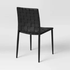 Wellfleet Woven Leather Metal Base Dining Chair - Threshold™ -Fradel & Spies GUEST 6d59ee03 4e98 40d3 8283 9f9d59e1aec5