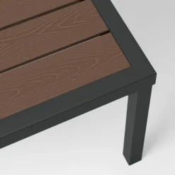 Bryant 2pc Faux Wood Patio Loveseat & Coffee Table - Gray/Natural - Threshold™ -Fradel & Spies GUEST 6f5e500e 49d6 4462 9caf 11a4e3e8e2a1