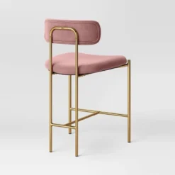 Orion Luxe Backed Counter Height Barstool With Brass Legs Blush Velvet - Threshold™ -Fradel & Spies GUEST 6fae67b2 b02e 4960 846e d794af26c1cf