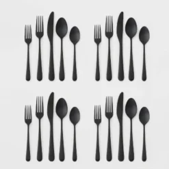 20pc Harrington Flatware Set Black - Threshold™ -Fradel & Spies GUEST 701d9c22 9fd0 4379 8eb2 5dfad3133a69
