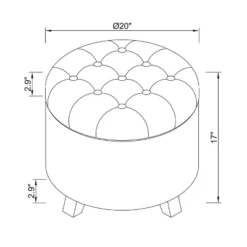 Tufted Round Storage Ottoman - Threshold -Fradel & Spies GUEST 77709614 17c9 4d77 a778 ff7c6a2478bf