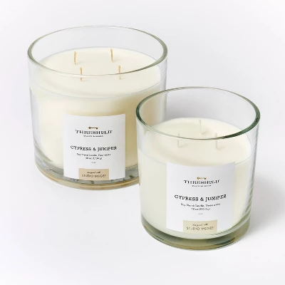 Clear Glass Cypress & Juniper Candle White - Threshold™ Designed With Studio McGee 4 Clear Glass Cypress & Juniper Candle White - Threshold™ Designed With Studio McGee - Image 4