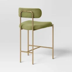 Orion Luxe Backed Counter Height Barstool With Brass Legs Olive Green Velvet - Threshold™ -Fradel & Spies GUEST 7e783766 9223 4da7 9627 10de0ab7294f