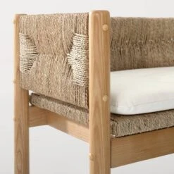 Elden Wood Bench With Woven Back And Loose Cushion Seat - Threshold™ Designed With Studio McGee -Fradel & Spies GUEST 80c860d6 fb10 4439 978d 5bcb29b2d57b