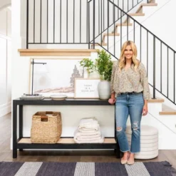 Console Table With Woven Rattan Shelf Black - Threshold™ Designed With Studio McGee 18 Console Table With Woven Rattan Shelf Black - Threshold™ Designed With Studio McGee -Fradel & Spies GUEST 8850858f 6d86 4502 8112 f583beb8eb20