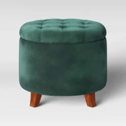 Tufted Round Storage Ottoman - Threshold -Fradel & Spies GUEST 8b462eb1 b29f 4321 ac3f 6b969ee2a18b