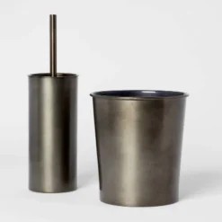 Aluminum Toilet Brush And Holder Set With Aged Metal Finish Gray - Threshold™ -Fradel & Spies GUEST 8ef08b23 f6d2 4c7b 8990 b0c2c3aed888