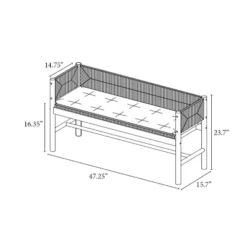 Elden Wood Bench With Woven Back And Loose Cushion Seat - Threshold™ Designed With Studio McGee -Fradel & Spies GUEST 8f053347 15e4 4064 81c1 72a38bf0a4d6