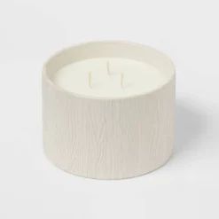 Textured Straight Side Ceramic Warm Cider & Cinnamon Candle White - Threshold™ -Fradel & Spies GUEST 913d534b 649d 4c6d 9f5e ee9feea56dbd