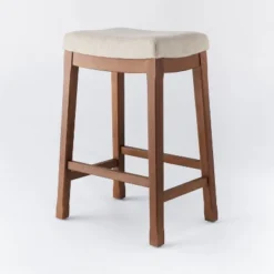 Candor Wood And Upholstered Saddle Counter Height Barstool - Threshold™ -Fradel & Spies GUEST 9752c844 5eab 4428 9bc4 84b07e39c310