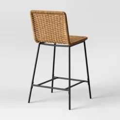 Wasson Woven Metal Leg Counter Height Barstool Tan - Threshold™ -Fradel & Spies GUEST 9c2c977c 3581 4935 8100 e53c15df4513