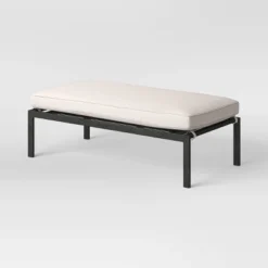 Ryegate 2pc 4' Mini Patio Daybed With Ottoman Weathered Teak - Threshold™ -Fradel & Spies GUEST 9c5dc5eb c01a 48d7 92cd b0baa9bb564c