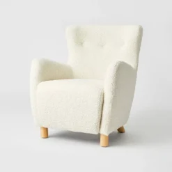 Kessler Wingback Faux Sherling Accent Chair Cream - Threshold™ Designed With Studio McGee -Fradel & Spies GUEST a09f34e6 88c9 4d02 ba31 f262090269f8