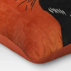 Fierce Cat Applique Cotton Velvet Square Halloween Throw Pillow - Threshold™ -Fradel & Spies GUEST a42b8619 8be8 49c8 b26e d8937eea5670