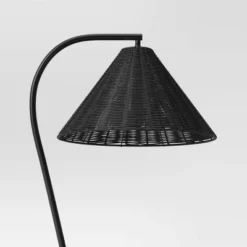 Arc Neck Floor Lamp With Natural Shade Black (Includes LED Light Bulb) - Threshold™ -Fradel & Spies GUEST b3359c3b 1bca 48a3 a12e 66ee18b8cf18