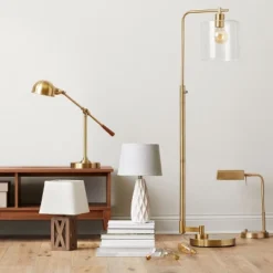 Washed Wood Box Small Lamp Base Brown - Threshold