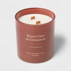 20oz Glass Woodwick Warm Cider & Cinnamon Candle - Threshold™ -Fradel & Spies GUEST b7dc905f 063c 41e1 a717 5c6e568b7ff6