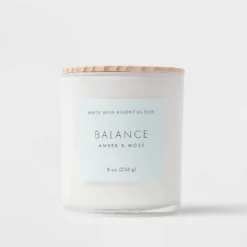 Wood Lidded Glass Wellness Balance Candle - Threshold™ -Fradel & Spies GUEST ba33a712 444b 4057 862e bbdc94a2d212