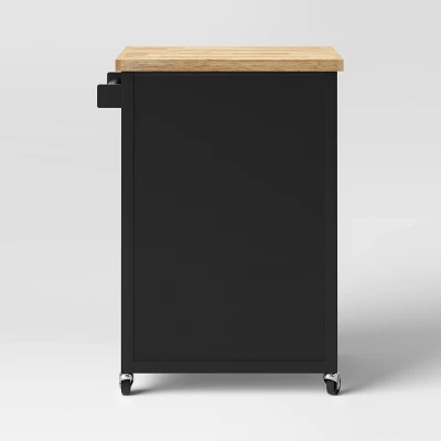 Windham Wood Top Kitchen Cart - Black - Threshold™ 3 Windham Wood Top Kitchen Cart - Black - Threshold™ - Image 3